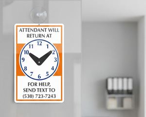 Be back desktop clock sign