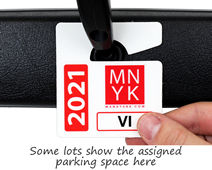 Some lots show the assigned parking space here