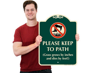 Designer No Foot On Grass Sign