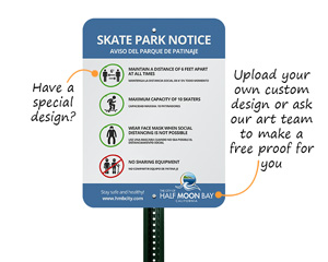 Skate park sign