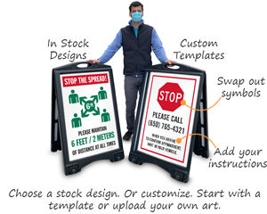 Social Distancing A-Frame Signs