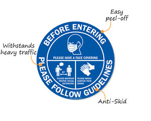 Before Entering Follow Distancing Rules Decals