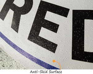 social distancing sign with anti-skid surface