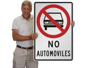Spanish No Automobile Sign