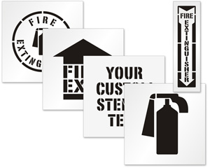 Fire extinguisher stencils