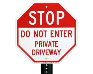 Stop Private Property Sign