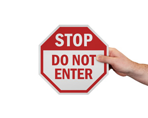 Stop Restricted Area Sign