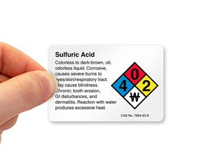 Sulfuric Acid Nfpa Label