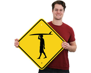 Surfer Crossing Signage