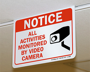 Video Surveillance Corridor Sign