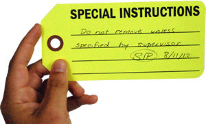 Instructions Tags
