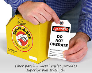 Tags by the roll with grommets