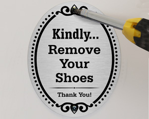 Remove Shoes Door Sign