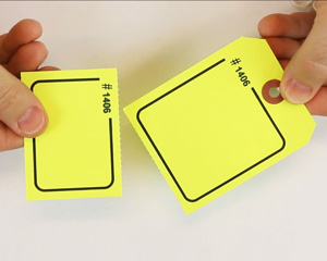 tear stub blank yellow tag