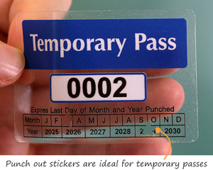 Temporary parking sticker