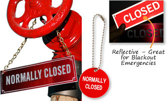 Normally Closed Valve Tags