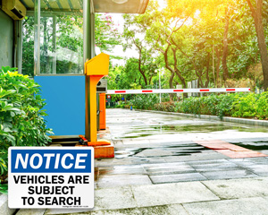 Security Entrance Sign