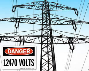 Danger 12470 Volts Labels