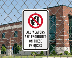 No Weapons Allowed Sign