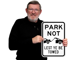 Whimsical church parking signs