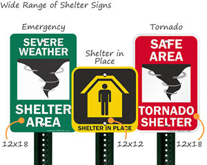 Emergency shelter signs