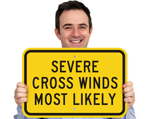 Severe Cross Winds Sign