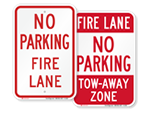 No Parking Fire Lane Signs