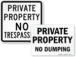 Big Private Property Signs