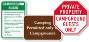 Campground Rules Signs