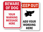 Custom Beware of Dog Signs