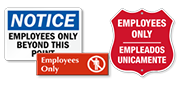 Employees Only Door Signs