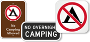 No Camping Allowed Signs 