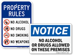 No Drugs or Alcohol in Playgrounds Signs