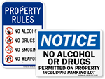 No Drugs or Alcohol Signs