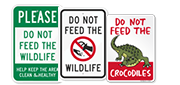 No Feeding Animals Signs