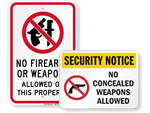 No Firearms Signs