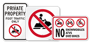 No Snowmobiles Signs