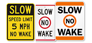 No Wake Signs