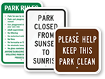 Park Rules Signs