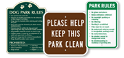 Park Rules Signs