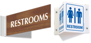 Projecting Bathroom Signs