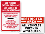 Security Guard Gate Signs