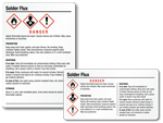 Solder Flux GHS Labels