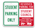 Student Parking Signs