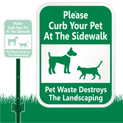 Curb Your Dog Signs