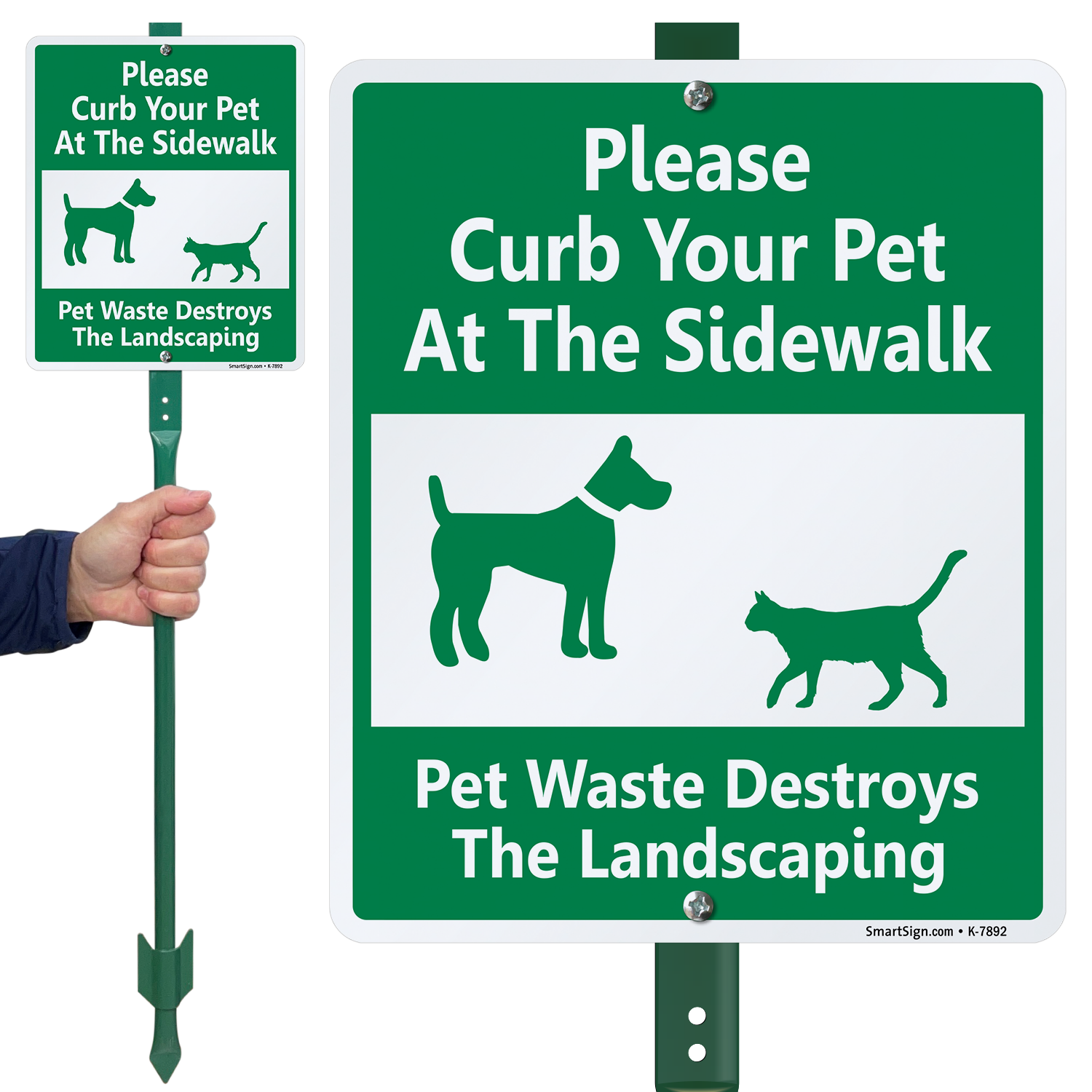 Please Curb Your Pet At The Sidewalk Sign - Dog Poop Sign