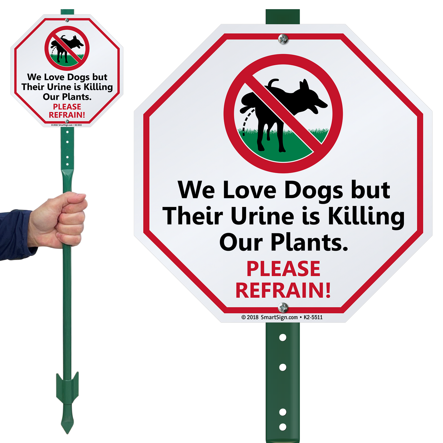 Dog Urine Is Killing Our Plants LawnBoss Sign, SKU: K2-5511