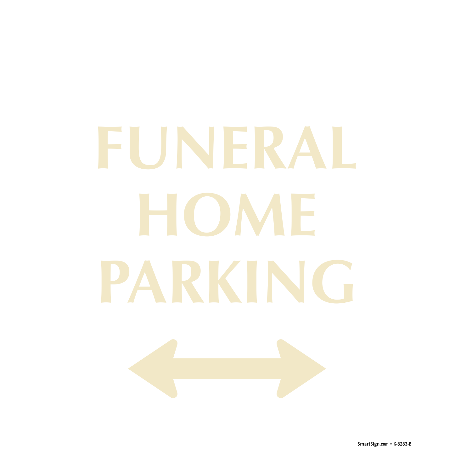 Funeral Home Parking Sign with Arrow