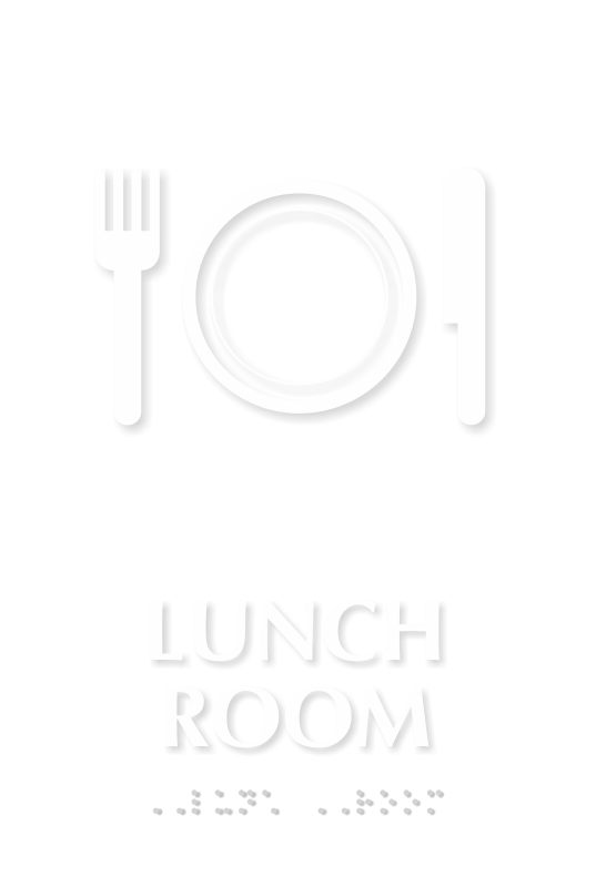 Lunch Room Symbol ADA TactileTouch™ Sign with Braille