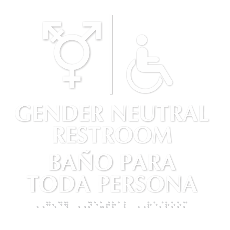 Handicap And Gender Neutral Restroom Braille Sign